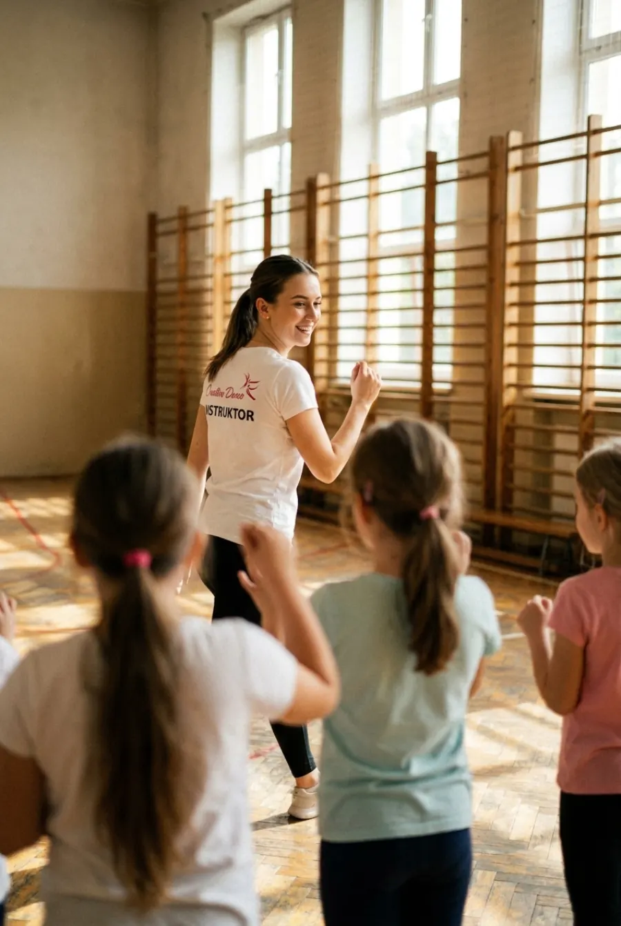 Instruktorka Creative Dance prowadzi zajęcia